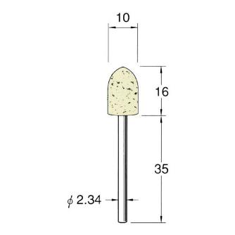 日本精密機械工作（株） 軸付フェルトバフ ソフト 軸径φ2.34 F 軸付フェルトバフ　ソフト　５本 F1510