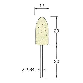 日本精密機械工作（株） 軸付フェルトバフ ソフト 軸径φ2.34 F 軸付フェルトバフ　ソフト　５本 F1512