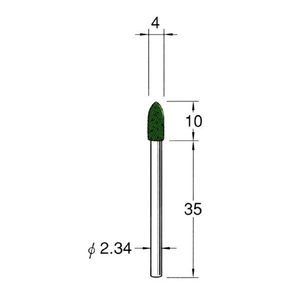 日本精密機械工作（株） 軸付フェルトバフ 酸化クロム 軸径φ2.34 F 軸付フェルトバフ　酸化クロム　５本 F1704
