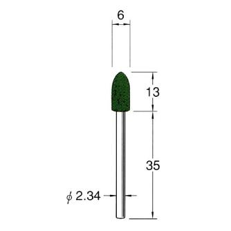 日本精密機械工作（株） 軸付フェルトバフ 酸化クロム 軸径φ2.34 F 軸付フェルトバフ　酸化クロム　５本 F1706