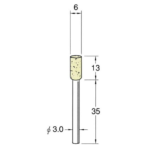 日本精密機械工作（株） 軸付フェルトバフ ハード 軸径φ3 F 軸付フェルトバフ　ハード　５本 F3206