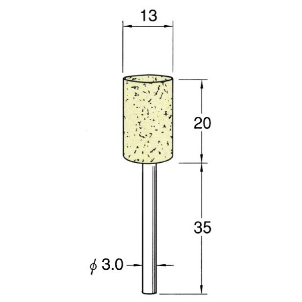 日本精密機械工作（株） 軸付フェルトバフ ハード 軸径φ3 F 軸付フェルトバフ　ハード　５本 F3213