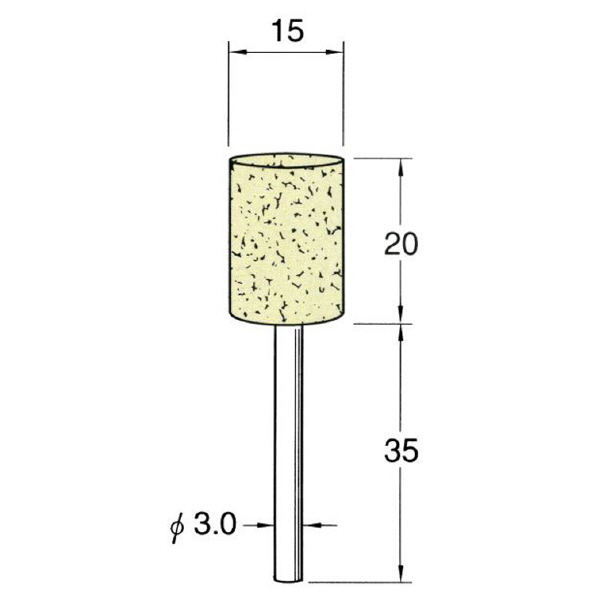 日本精密機械工作（株） 軸付フェルトバフ ハード 軸径φ3 F 軸付フェルトバフ　ハード　５本 F3215