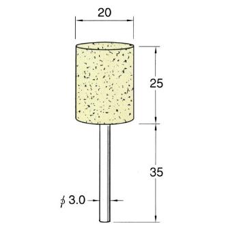 日本精密機械工作（株） 軸付フェルトバフ ハード 軸径φ3 F 軸付フェルトバフ　ハード　５本 F3220