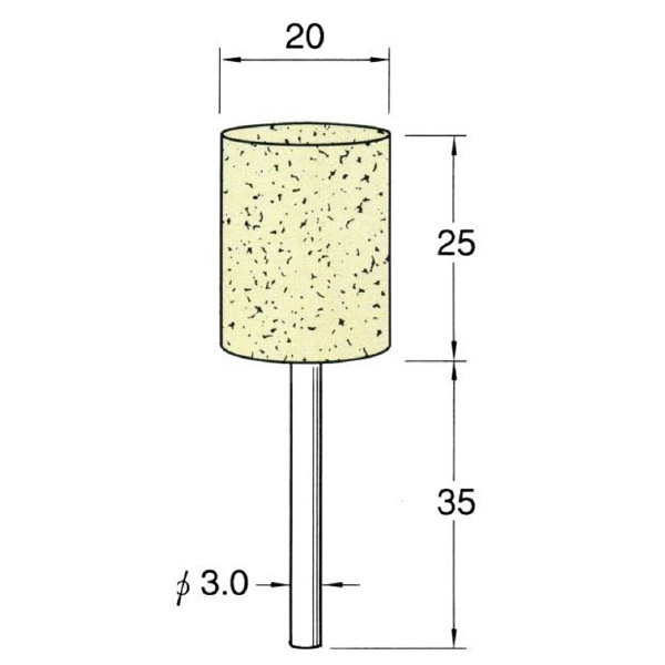日本精密機械工作（株） 軸付フェルトバフ ハード 軸径φ3 F 軸付フェルトバフ　ハード　５本 F3220