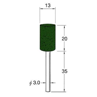日本精密機械工作（株） 軸付フェルトバフ 酸化クロム 軸径φ3 F 軸付フェルトバフ　酸化クロム　５本 F3313