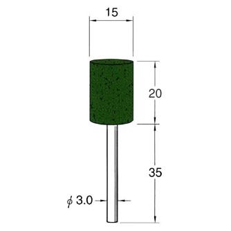 日本精密機械工作（株） 軸付フェルトバフ 酸化クロム 軸径φ3 F 軸付フェルトバフ　酸化クロム　５本 F3315