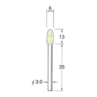 日本精密機械工作（株） 軸付フェルトバフ ハード 軸径φ3 F 軸付フェルトバフ　ハード　５本 F3606