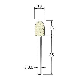 日本精密機械工作（株） 軸付フェルトバフ ハード 軸径φ3 F 軸付フェルトバフ　ハード　５本 F3610