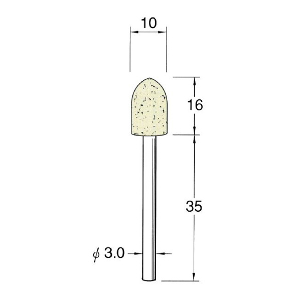 日本精密機械工作（株） 軸付フェルトバフ ハード 軸径φ3 F 軸付フェルトバフ　ハード　５本 F3610