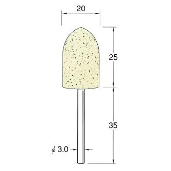 日本精密機械工作（株） 軸付フェルトバフ ハード 軸径φ3 F 軸付フェルトバフ　ハード　５本 F3620