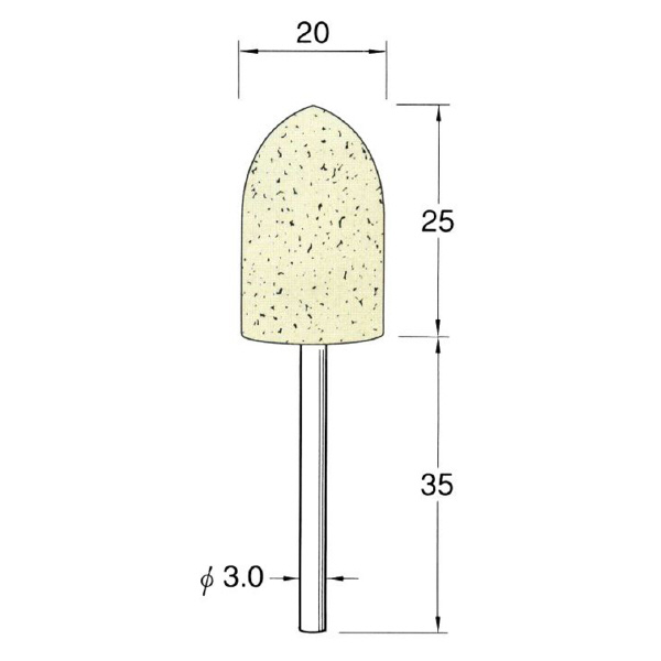 日本精密機械工作（株） 軸付フェルトバフ ハード 軸径φ3 F 軸付フェルトバフ　ハード　５本 F3620