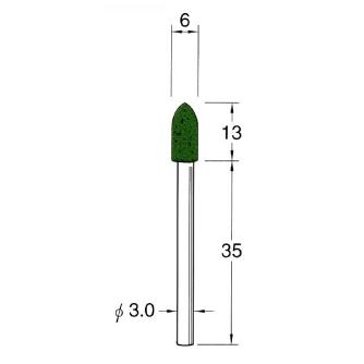 日本精密機械工作（株） 軸付フェルトバフ 酸化クロム 軸径φ3 F 軸付フェルトバフ　酸化クロム　５本 F3706