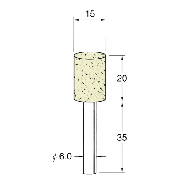 日本精密機械工作（株） 軸付フェルトバフ ハード 軸径φ6 F 軸付フェルトバフ　ハード　５本 F4215
