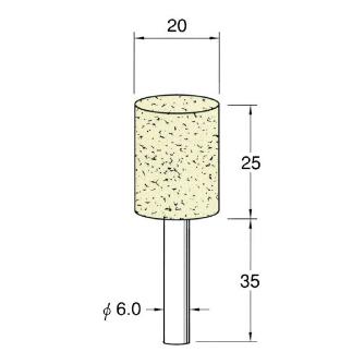 日本精密機械工作（株） 軸付フェルトバフ ハード 軸径φ6 F 軸付フェルトバフ　ハード　５本 F4220