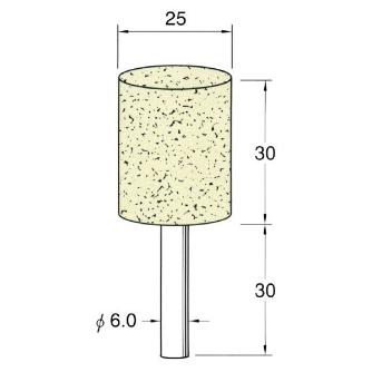 日本精密機械工作（株） 軸付フェルトバフ ハード 軸径φ6 F 軸付フェルトバフ　ハード　５本 F4225
