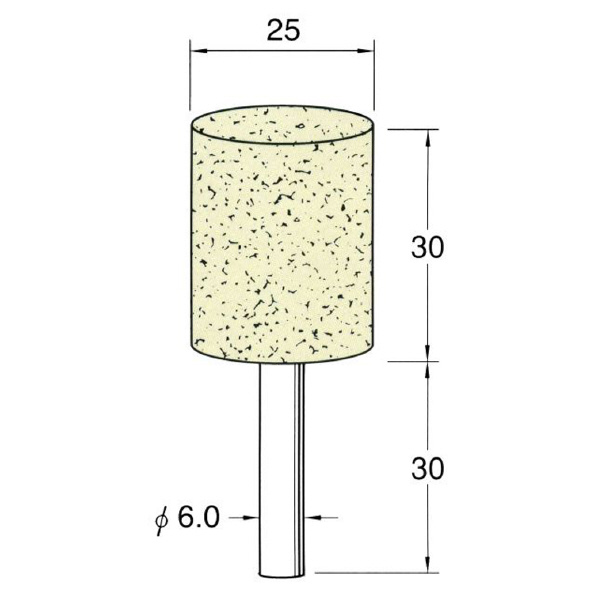 日本精密機械工作（株） 軸付フェルトバフ ハード 軸径φ6 F 軸付フェルトバフ　ハード　５本 F4225