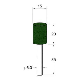 日本精密機械工作（株） 軸付フェルトバフ 酸化クロム 軸径φ6 F 軸付フェルトバフ　酸化クロム　３本 F4315