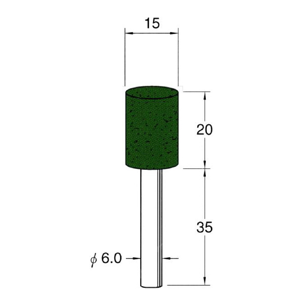 日本精密機械工作（株） 軸付フェルトバフ 酸化クロム 軸径φ6 F 軸付フェルトバフ　酸化クロム　３本 F4315