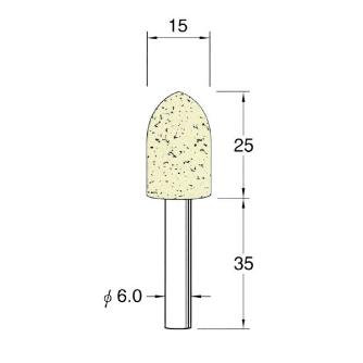 日本精密機械工作（株） 軸付フェルトバフ ハード 軸径φ6 F 軸付フェルトバフ　ハード　５本 F4615