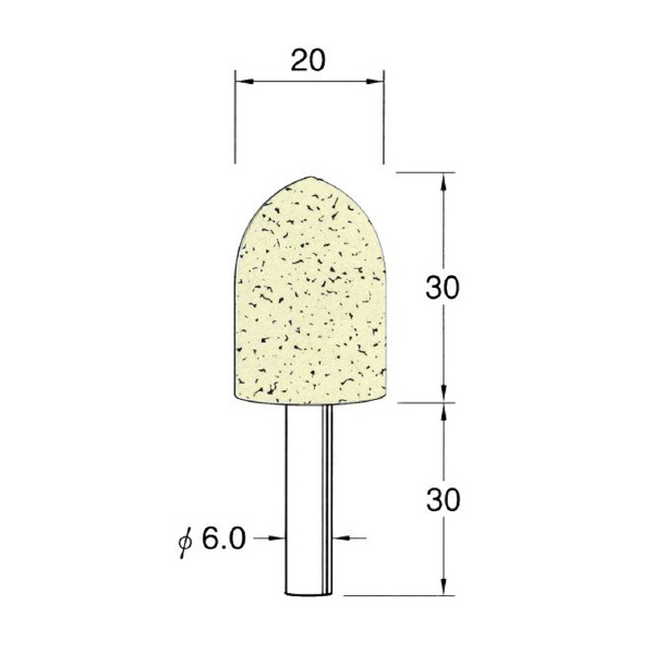日本精密機械工作（株） 軸付フェルトバフ ハード 軸径φ6 F 軸付フェルトバフ　ハード　５本 F4620