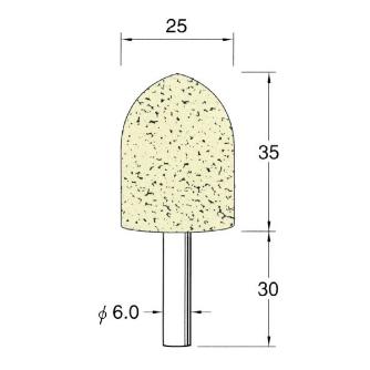 日本精密機械工作（株） 軸付フェルトバフ ハード 軸径φ6 F 軸付フェルトバフ　ハード　５本 F4625