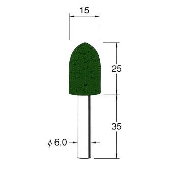 日本精密機械工作（株） 軸付フェルトバフ 酸化クロム 軸径φ6 F 軸付フェルトバフ　酸化クロム　３本 F4715