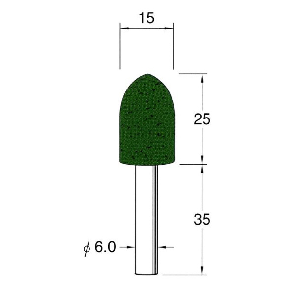 日本精密機械工作（株） 軸付フェルトバフ 酸化クロム 軸径φ6 F 軸付フェルトバフ　酸化クロム　３本 F4715