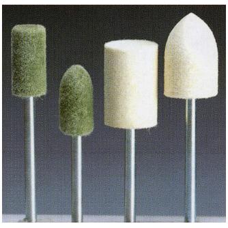 日本精密機械工作（株） 軸付フェルトバフ 酸化クロム 軸径φ6 F 軸付フェルトバフ　酸化クロム　３本 F4720