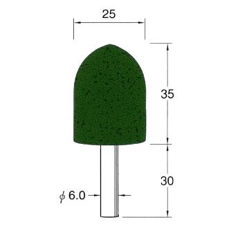 日本精密機械工作（株） 軸付フェルトバフ 酸化クロム 軸径φ6 F 軸付フェルトバフ　酸化クロム　３本 F4725
