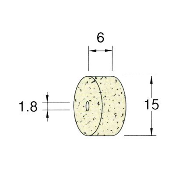 日本精密機械工作（株） ホイール型フェルトバフ ソフト F ホイール型フェルトバフ　ソフト　１０本 F6116