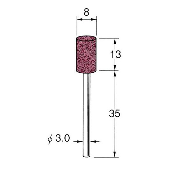 日本精密機械工作（株） 軸付砥石 軸径φ3 G31 軸付砥石　５本 G3108