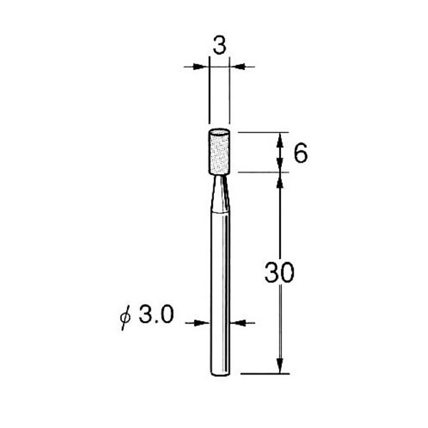 日本精密機械工作（株） 軸付砥石 軸径φ3 G31 軸付砥石　５本 G3124