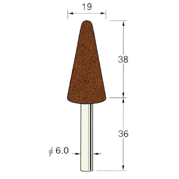 日本精密機械工作（株） 軸付砥石 軸径φ6 G64 軸付砥石　５本 G6412