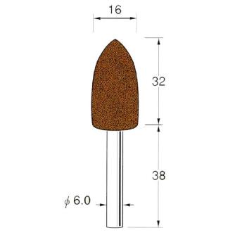 日本精密機械工作（株） 軸付砥石 軸径φ6 G64 軸付砥石　５本 G6421