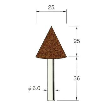 日本精密機械工作（株） 軸付砥石 軸径φ6 G64 軸付砥石　５本 G6432