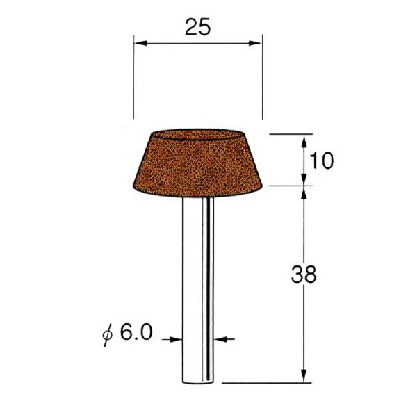 日本精密機械工作（株） 軸付砥石 軸径φ6 G64 軸付砥石　５本 G6461