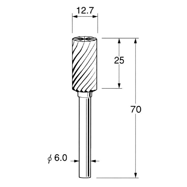日本精密機械工作（株） 超硬カッター スパイラルカット エンドカット付 K 超硬カッター　スパイラルカット K6135