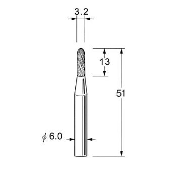 日本精密機械工作（株） 超硬カッター クロスカット 軸径φ6 K 超硬カッター　クロスカット K6221