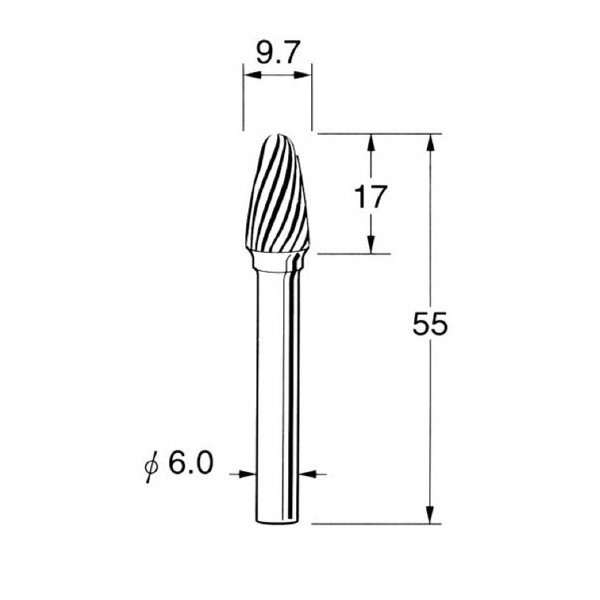 日本精密機械工作（株） 難削材加工用超硬カッター スパイラルカット K 難削材加工用超硬カッター　スパイラル K8641