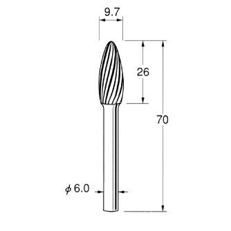 日本精密機械工作（株） 難削材加工用超硬カッター スパイラルカット K 難削材加工用超硬カッター　スパイラル K8661