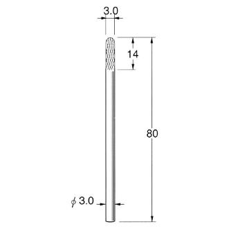 日本精密機械工作（株） ロングシャンク超硬カッター クロスカット 軸径φ3 K ロングシャンク超硬カッター　クロスカット K9333