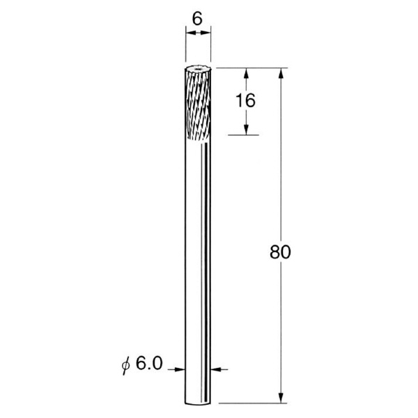 日本精密機械工作（株） ロングシャンク超硬カッター クロスカット エンドカット付 軸径φ6 K ロングシャンク超硬カッター　クロスカット K9621