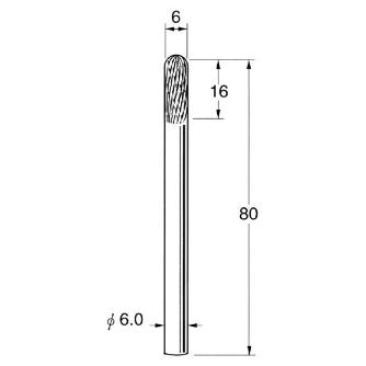 日本精密機械工作（株） ロングシャンク超硬カッター クロスカット エンドカット付 軸径φ6 K ロングシャンク超硬カッター　クロスカット K9631