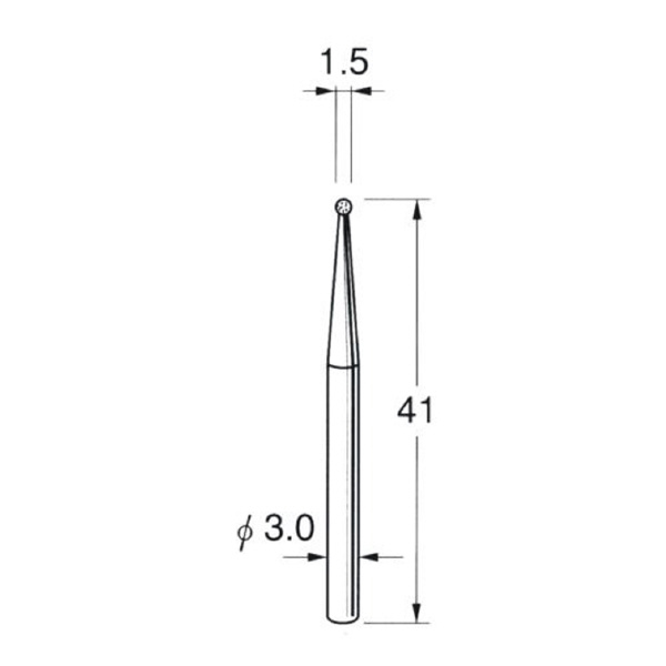 日本精密機械工作（株） 軸付電着ボラゾン砥石 軸径φ3 N 軸付電着ボラゾン砥石 N1015