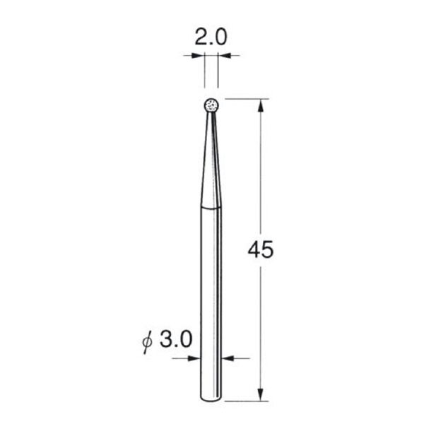 日本精密機械工作（株） 軸付電着ボラゾン砥石 軸径φ3 N 軸付電着ボラゾン砥石 N1020