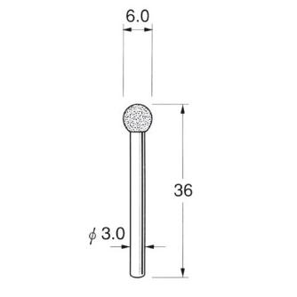 日本精密機械工作（株） 軸付電着ボラゾン砥石 軸径φ3 N 軸付電着ボラゾン砥石 N1060