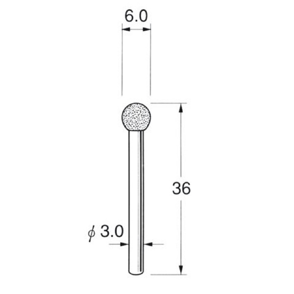 日本精密機械工作（株） 軸付電着ボラゾン砥石 軸径φ3 N 軸付電着ボラゾン砥石 N1060