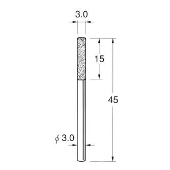 日本精密機械工作（株） 軸付電着ボラゾン砥石 軸径φ3 N 軸付電着ボラゾン砥石 N1130