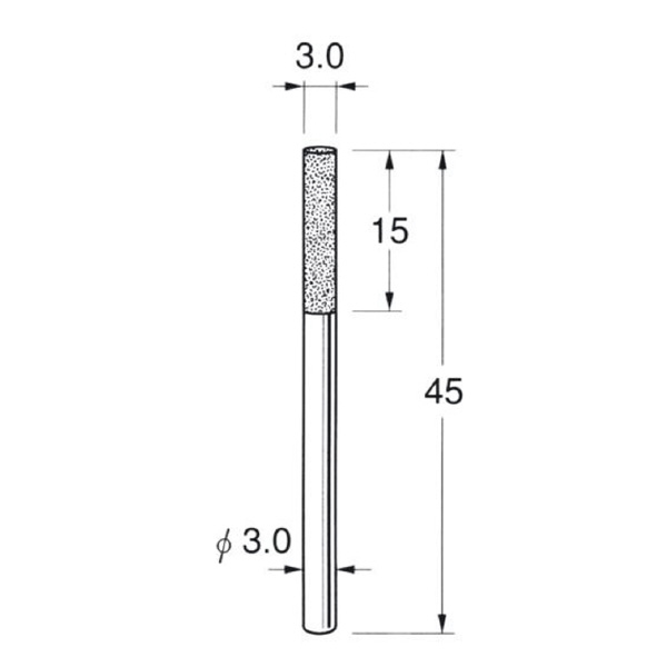 日本精密機械工作（株） 軸付電着ボラゾン砥石 軸径φ3 N 軸付電着ボラゾン砥石 N1130